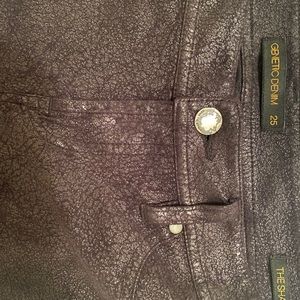 Genetic denim faux suede pants.